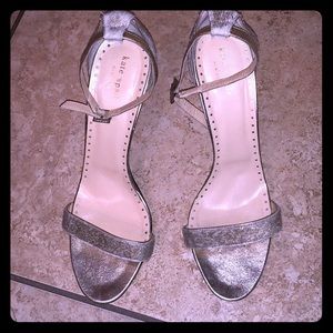 Gold pony hair strap sandals